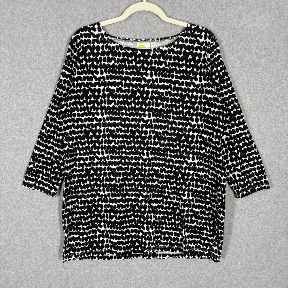 See Design Top Small Tunic Cotton Flowy Abstract Artsy Lagenlook Neutrals‎ Lagom